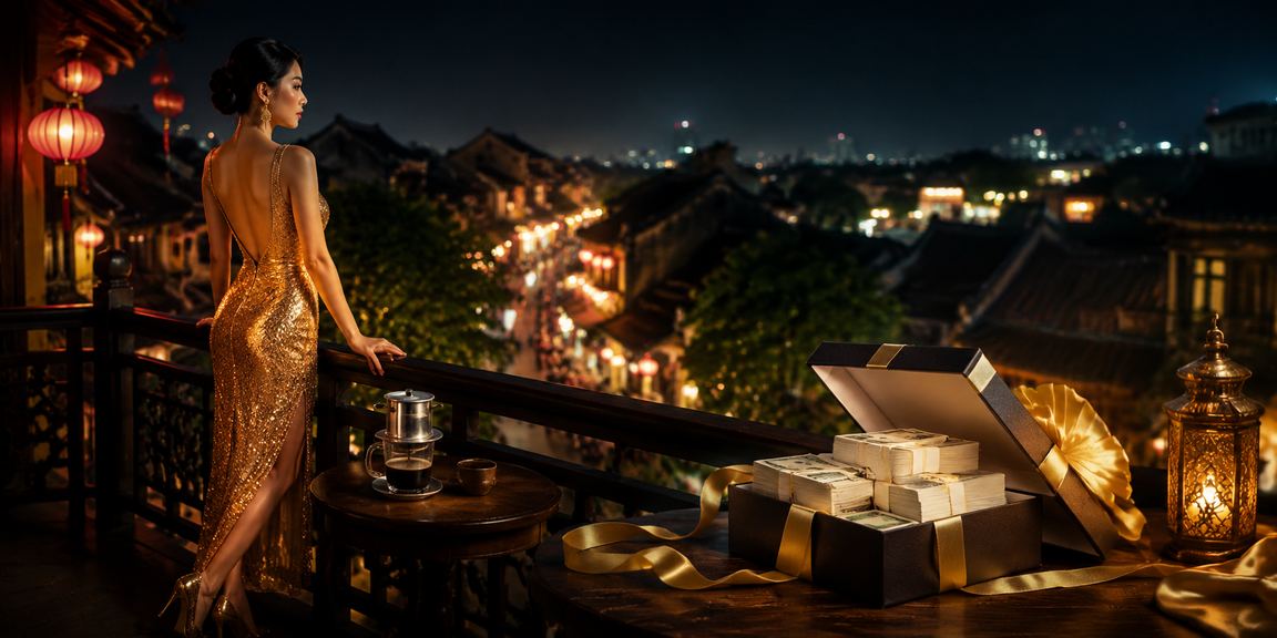 Người dùng tận hưởng jackpot bonus tại quán cà phê Hà Nội với không khí thư giãn