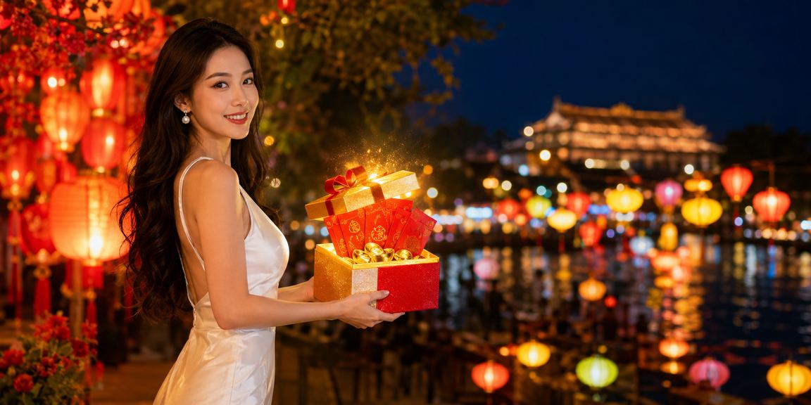 Chợ đêm Huế nhộn nhịp, người chơi nhận phong bì đỏ thưởng VIP qua ứng dụng trên điện thoại